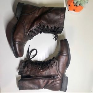 Steve Madden 6.5 brown combat boots
